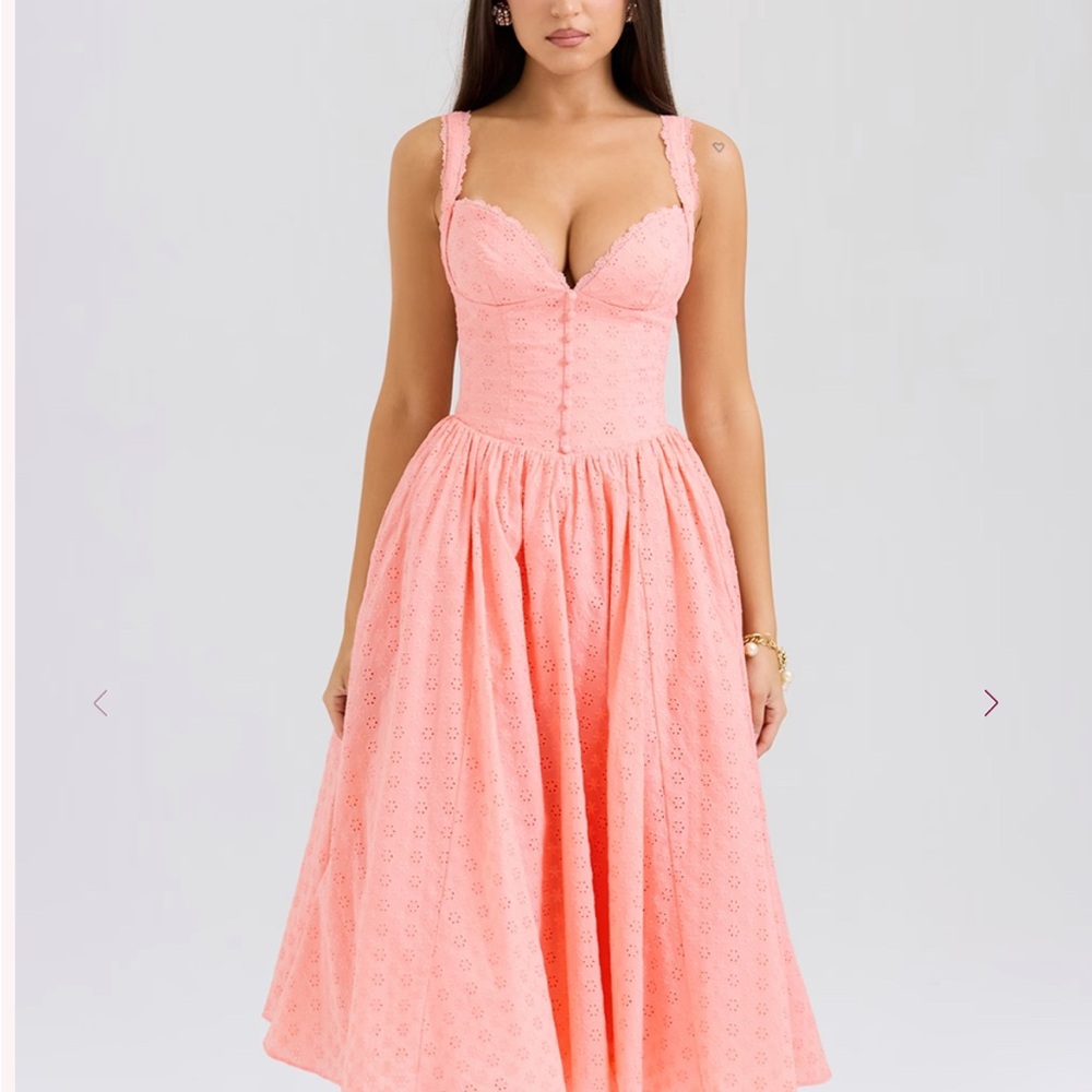 House of CB elegant pink midi dress.